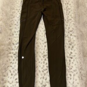 Green Lulu Leggings with pockets